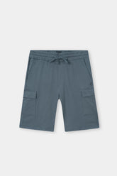 D-GRAY TERRY 5 POCKET CROSS CARGO SHORT