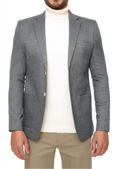 GRAY SLIM-FIT MICRO STRUCTURE BLAZZER