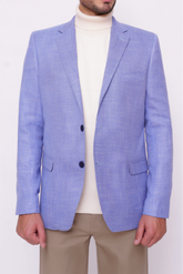 BLUE SLIM-FIT MICRO STRUCTURE BLAZZER