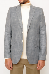 L-GRAY SLIM-FIT MICRO STRUCTURE BLAZZER