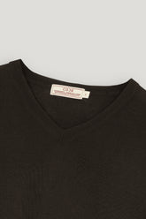 DARK BROWN MARINO SLEEVELESS SWEATER