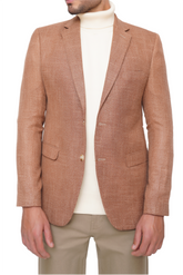 KHAKI SLIM-FIT MICRO STRUCTURE BLAZZER