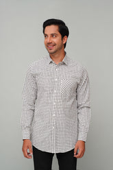 Check White/Black Casual Shirt