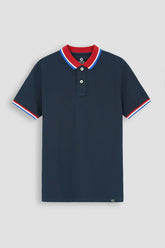 Blue Pique Polo Shirt