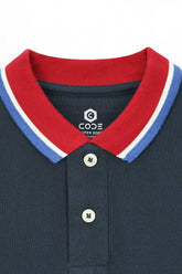 Blue Pique Polo Shirt