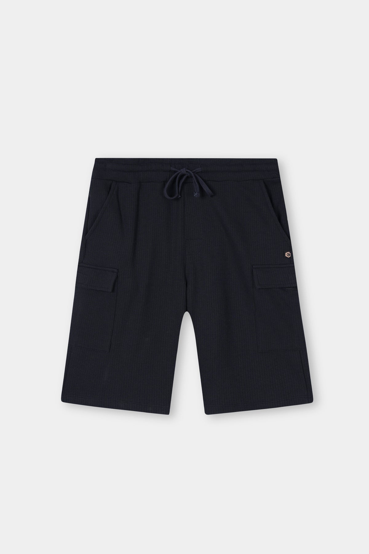 NAVY TERRY 5 POCKET ZIP CARGO SHORT