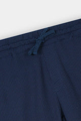 NAVY WAFFLE KNIT CROSS POCKET SHORT