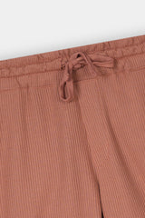 RUST WAFFLE KNIT CROSS POCKET SHORT