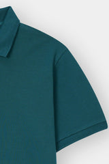 C-GREEN PIQUE ZIP POLO SHIRT