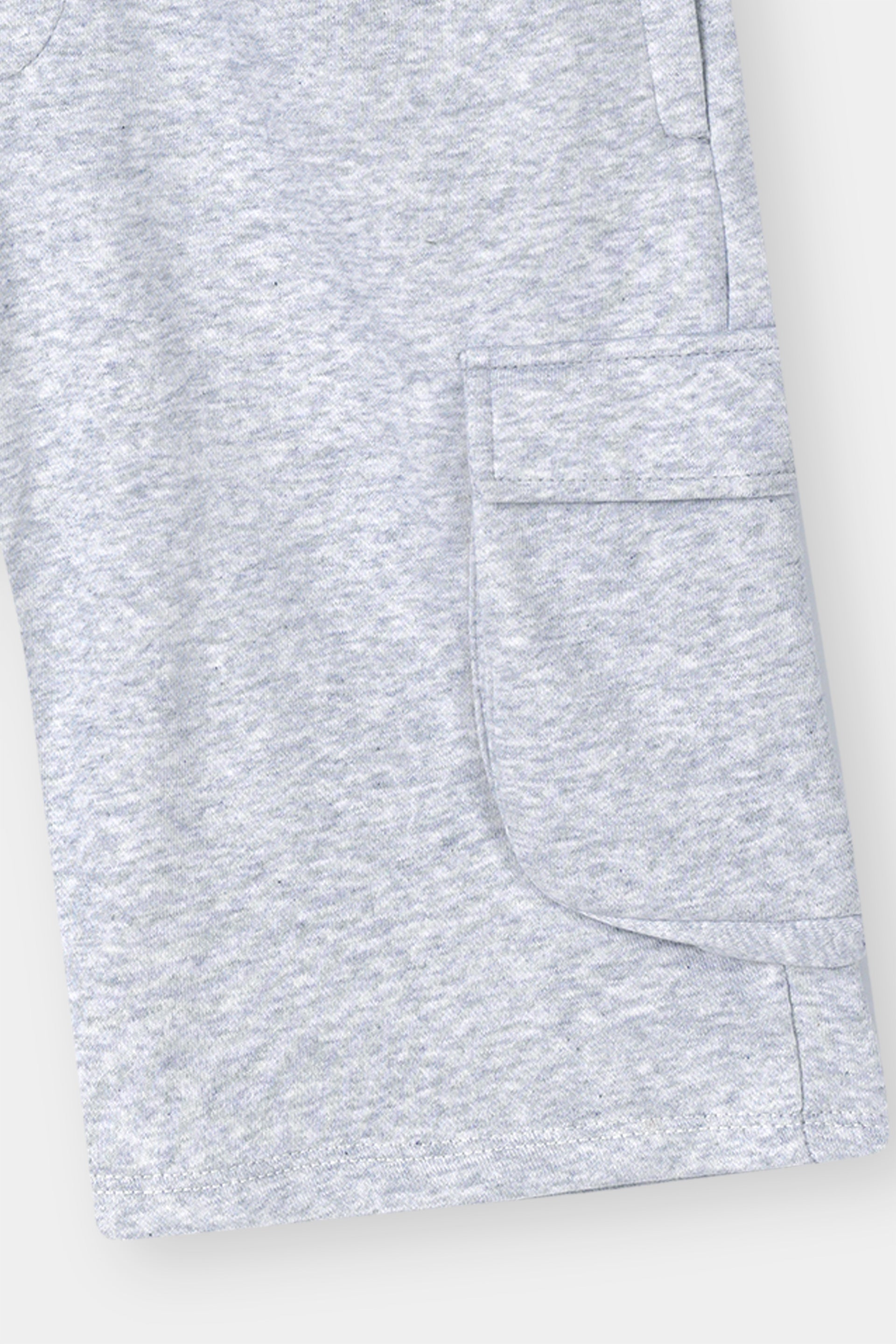 GRAY TERRY 5 POCKET ZIP CARGO SHORT