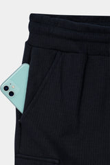 NAVY TERRY 5 POCKET ZIP CARGO SHORT