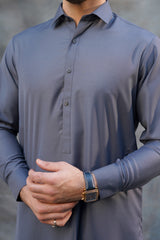 GRAY PLAIN KAMEEZ SHALWAR