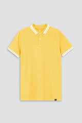 Lemon Yellow Pique Polo Shirt