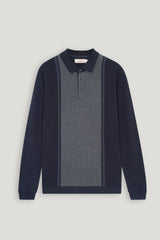 NAVY POLO SWEATER