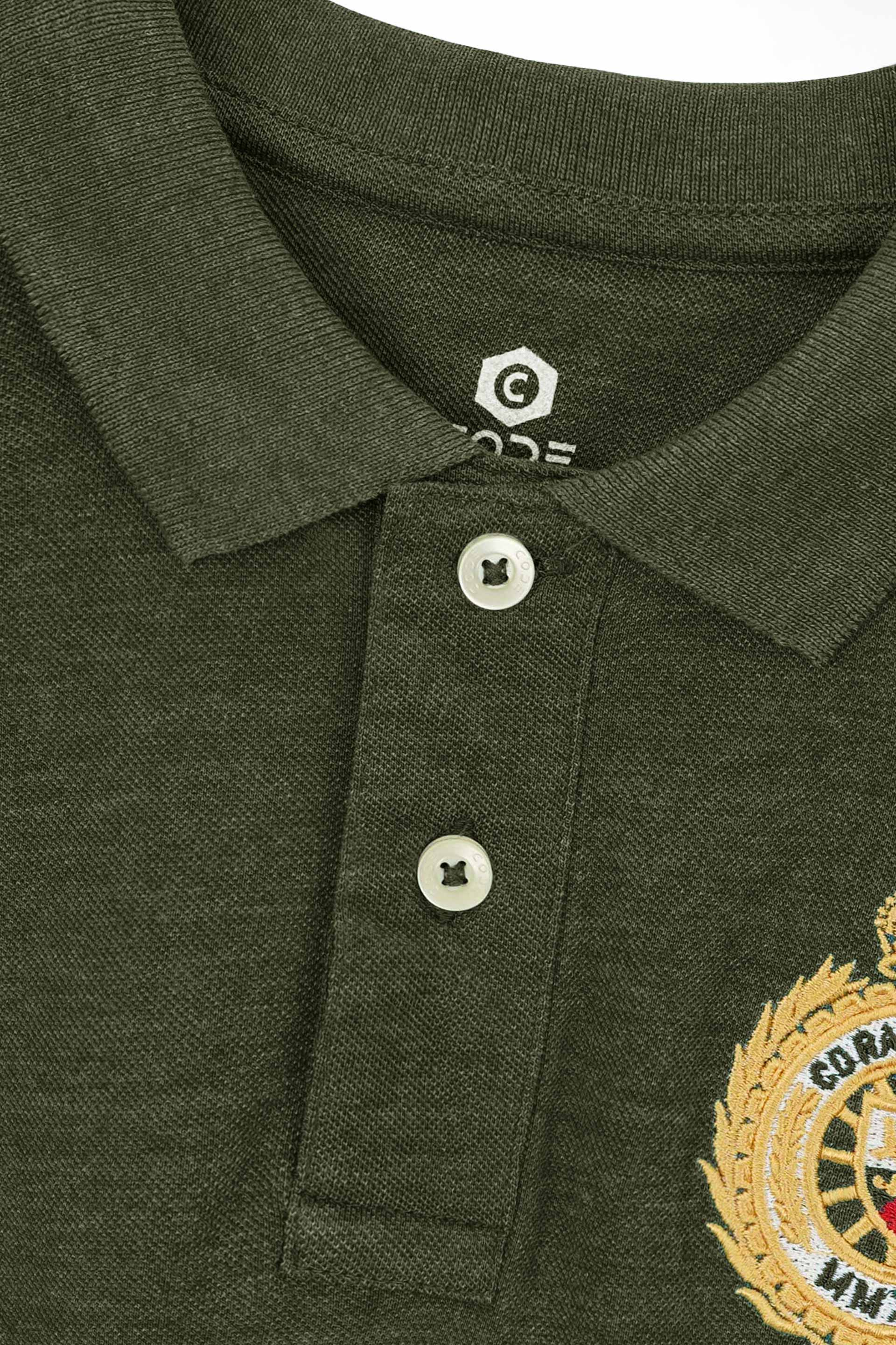 Green Pique Polo Shirt