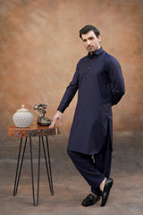 NAVY PLAIN KAMEEZ SHALWAR