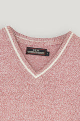 TEXTURED PINK MARINO SLEEVELESS SWEATER