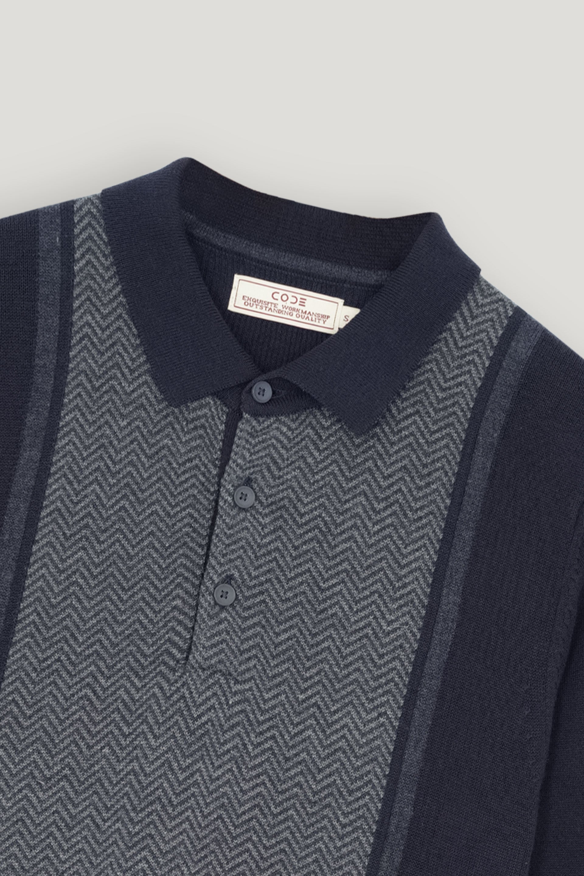 NAVY POLO SWEATER