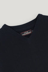 NAVY MARINO SLEEVELESS SWEATER