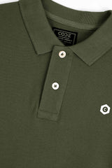 Olive Green Pique Polo Shirt