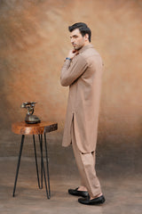 BROWN WOOL PLAIN KAMEEZ SHALWAR