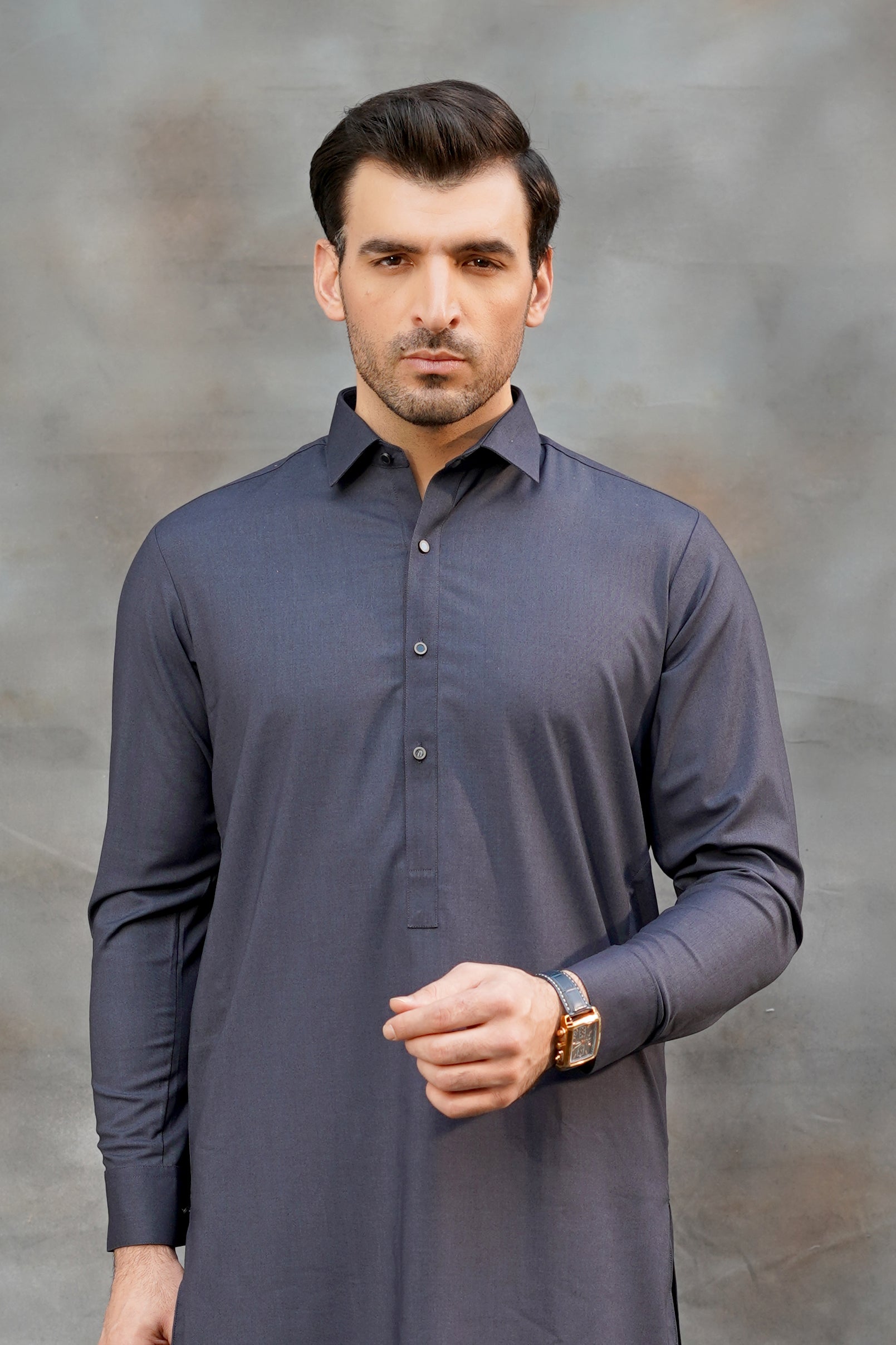 NAVY PLAIN KAMEEZ SHALWAR