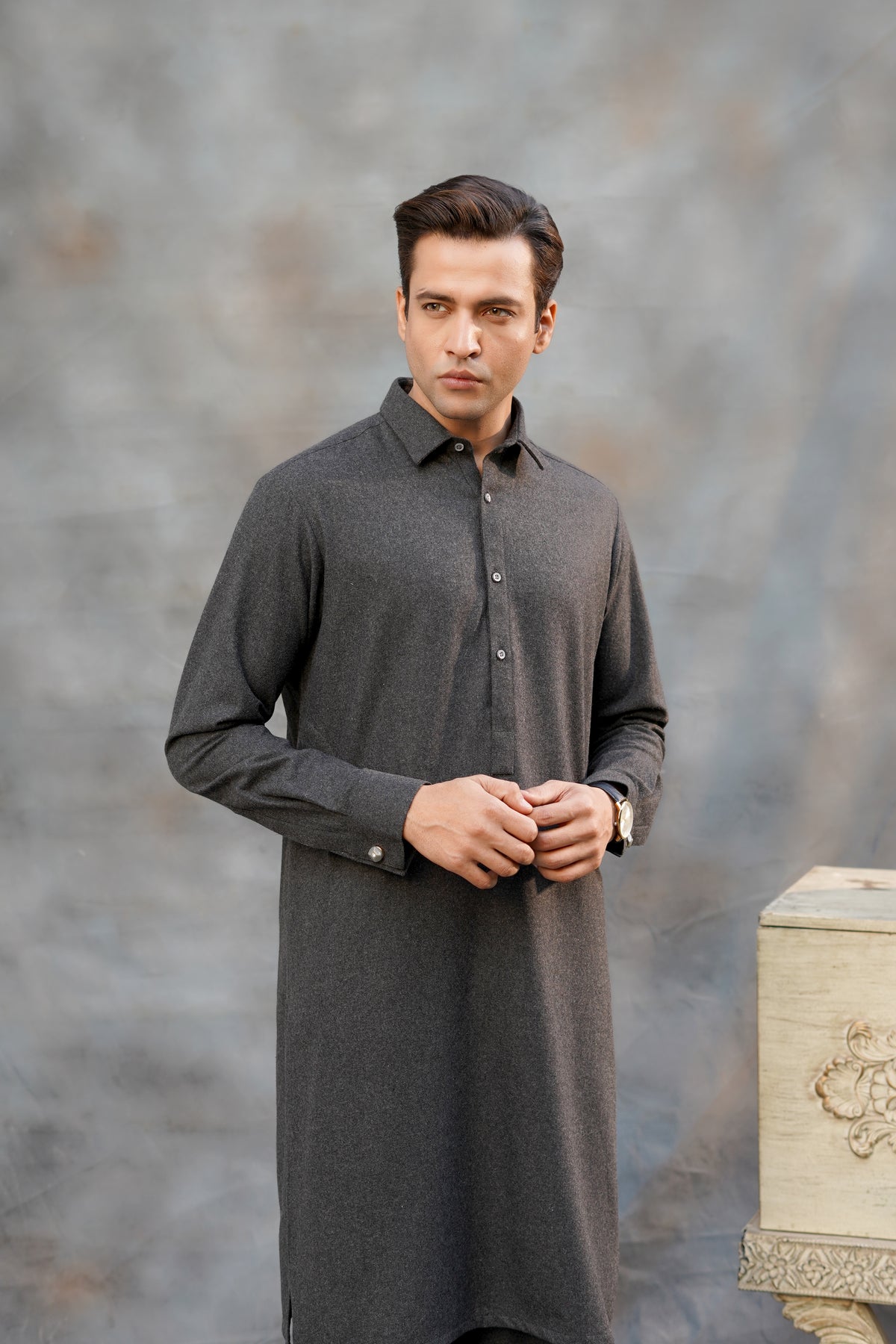 CHARCOAL WOOL KAMEEZ SHALWAR