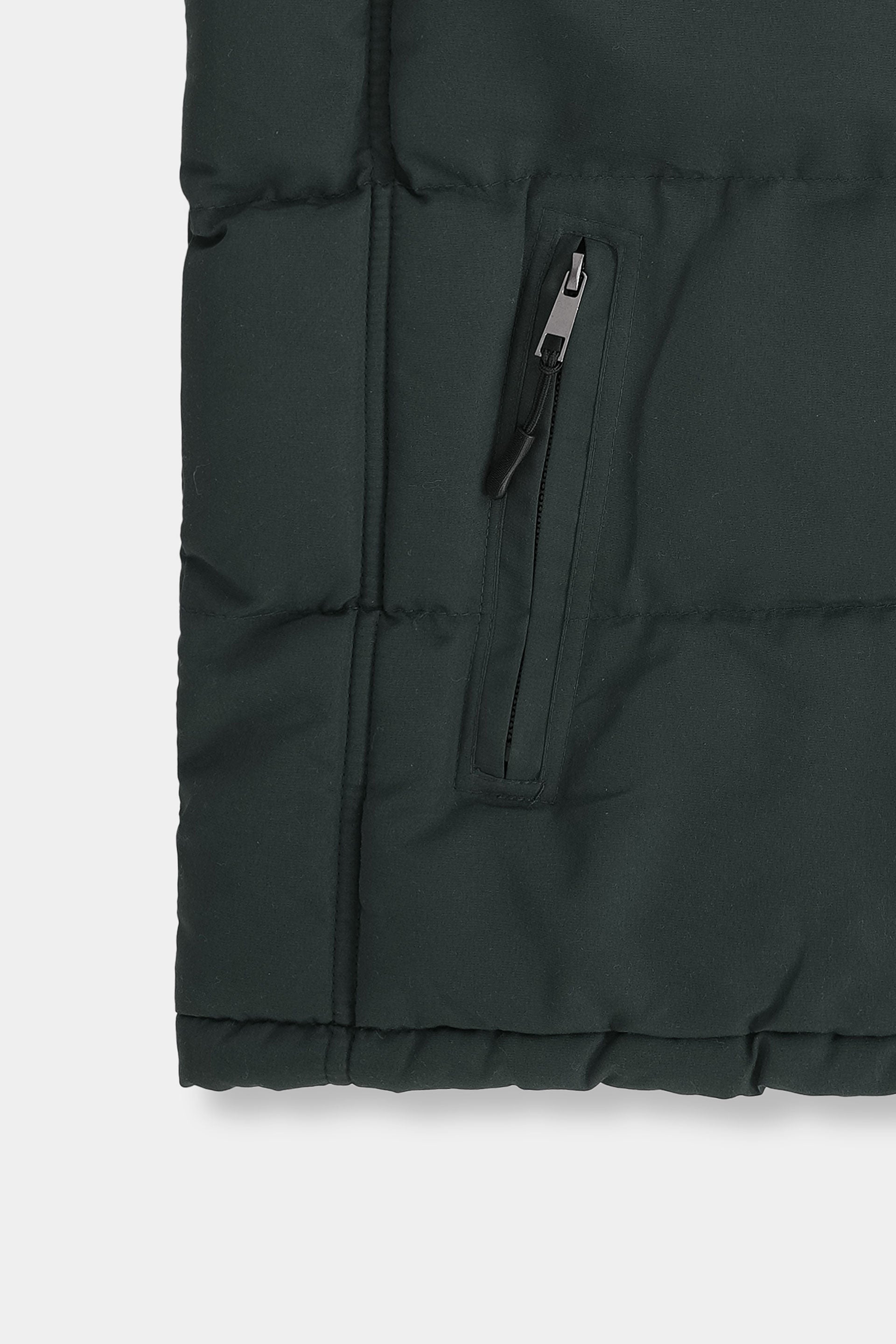 GREEN DOUBLE SIDED SLEEVELESS PUFFER JACKET