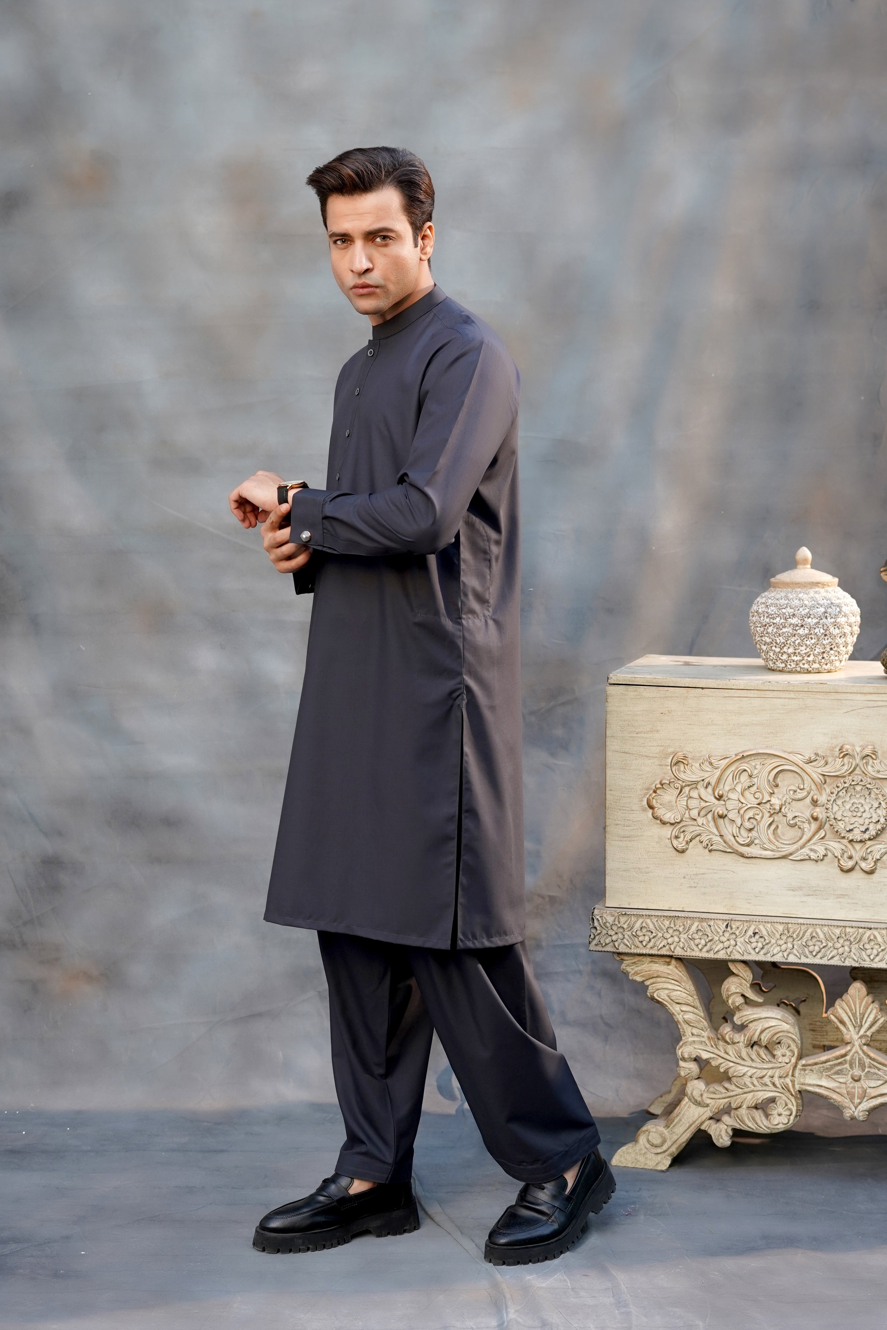 BLACK BASIC BANNED KAMEEZ SHALWAR