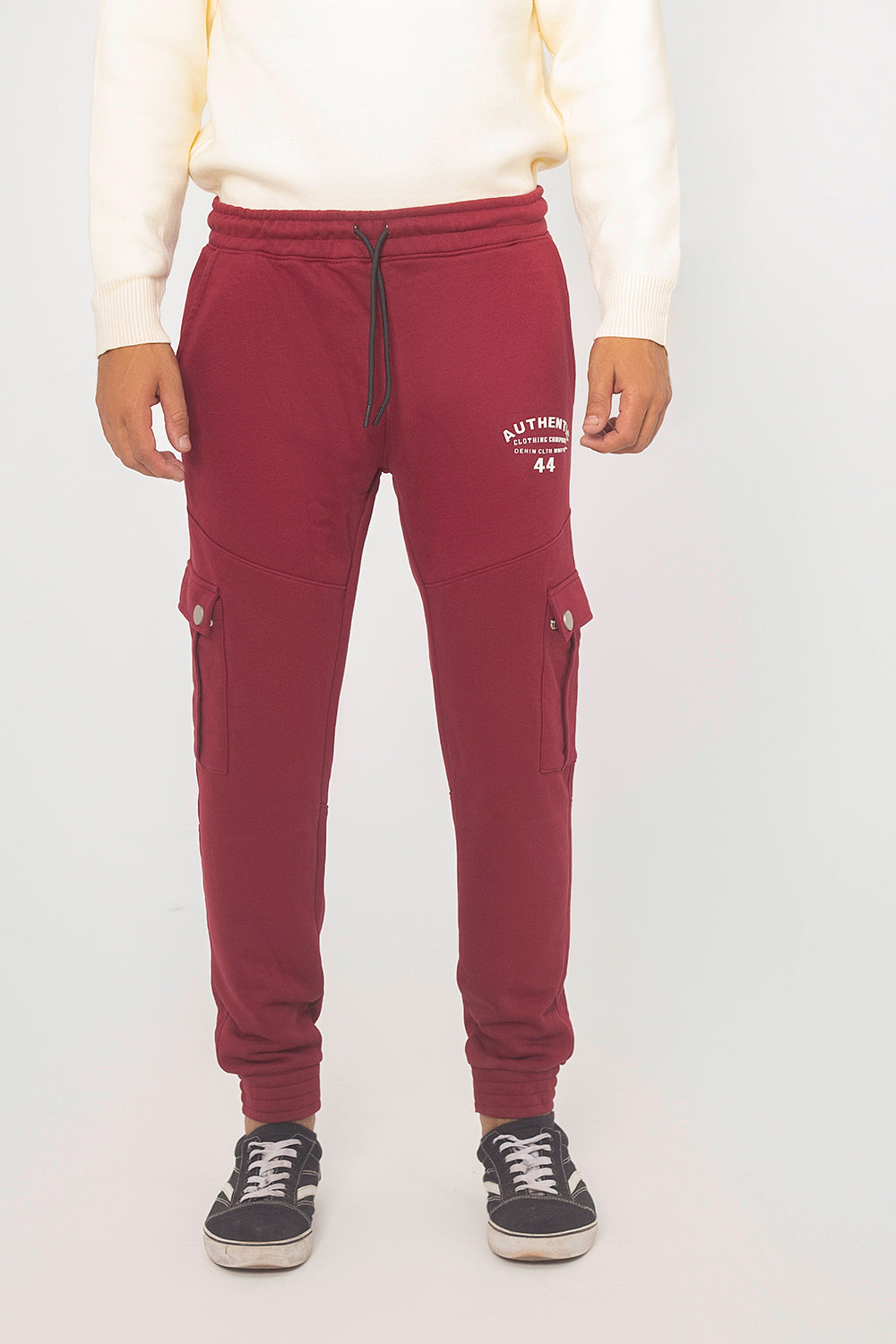 RED TERRY CUFF CARGO TROUSER