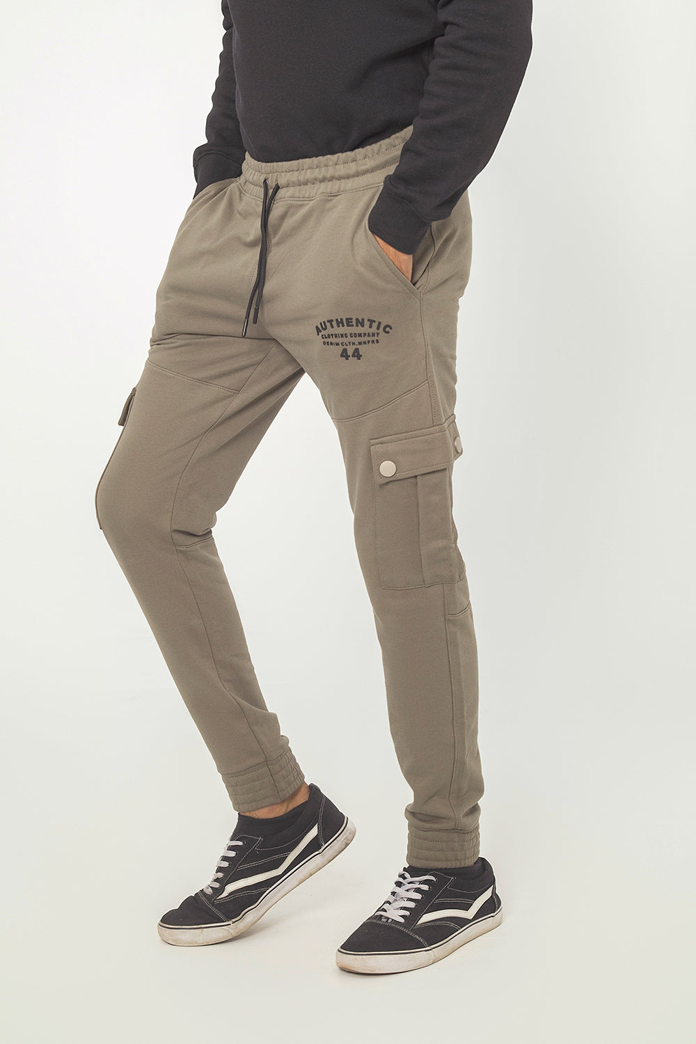 ARMY GREEN TERRY CUFF CARGO TROUSER