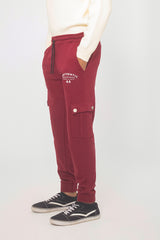 RED TERRY CUFF CARGO TROUSER