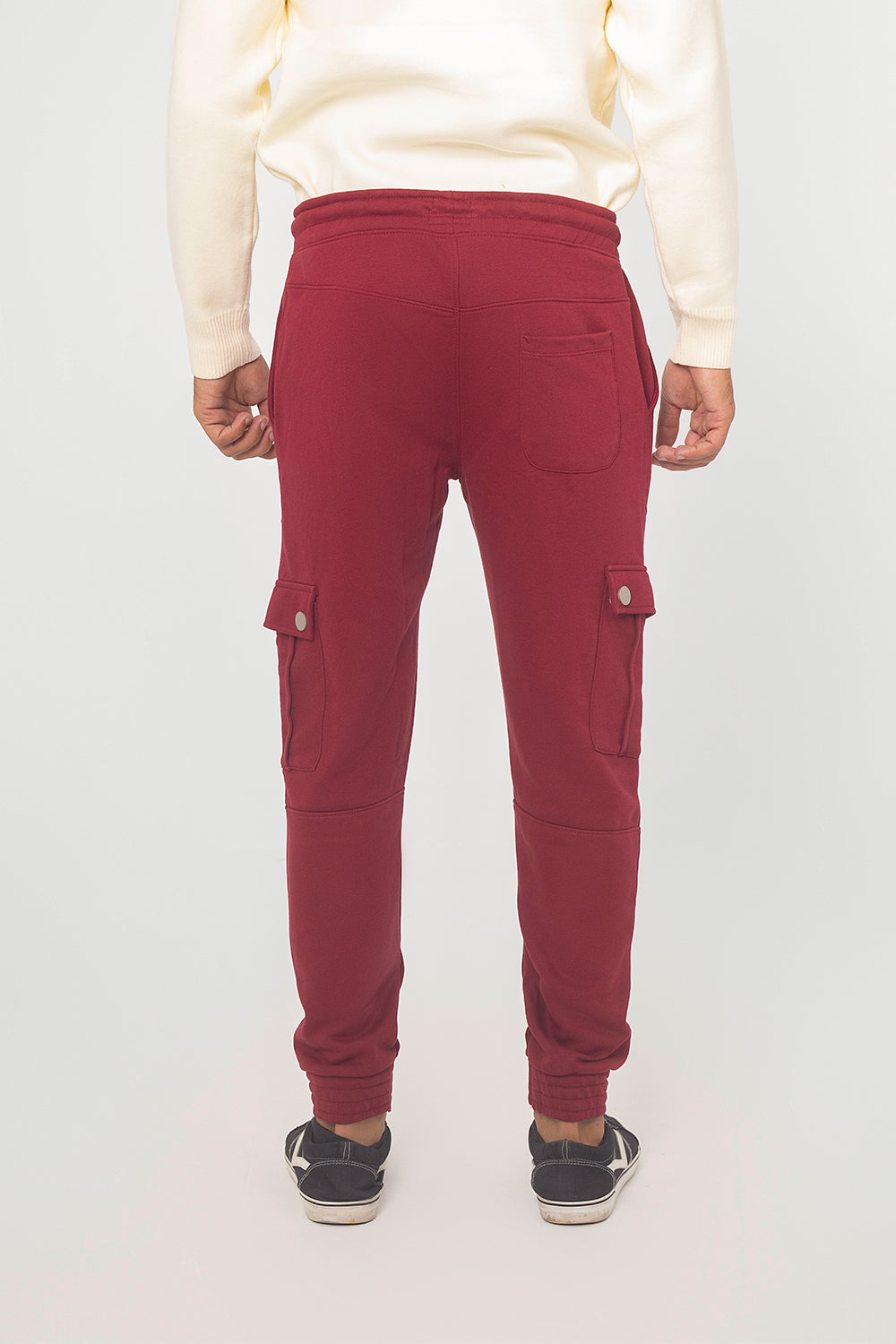 RED TERRY CUFF CARGO TROUSER