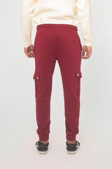 RED TERRY CUFF CARGO TROUSER