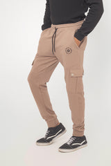 BROWN TERRY CUFF CARGO TROUSER