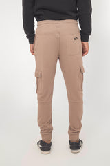 BROWN TERRY CUFF CARGO TROUSER