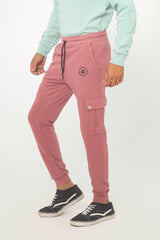 LIGHT PINK TERRY CUFF CARGO TROUSER