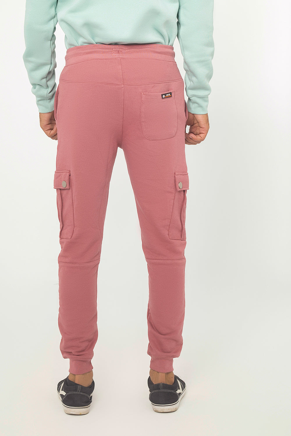 LIGHT PINK TERRY CUFF CARGO TROUSER