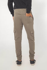 ARMY GREEN TERRY CUFF CARGO TROUSER