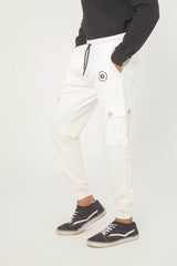 WHITE TERRY CUFF CARGO TROUSER