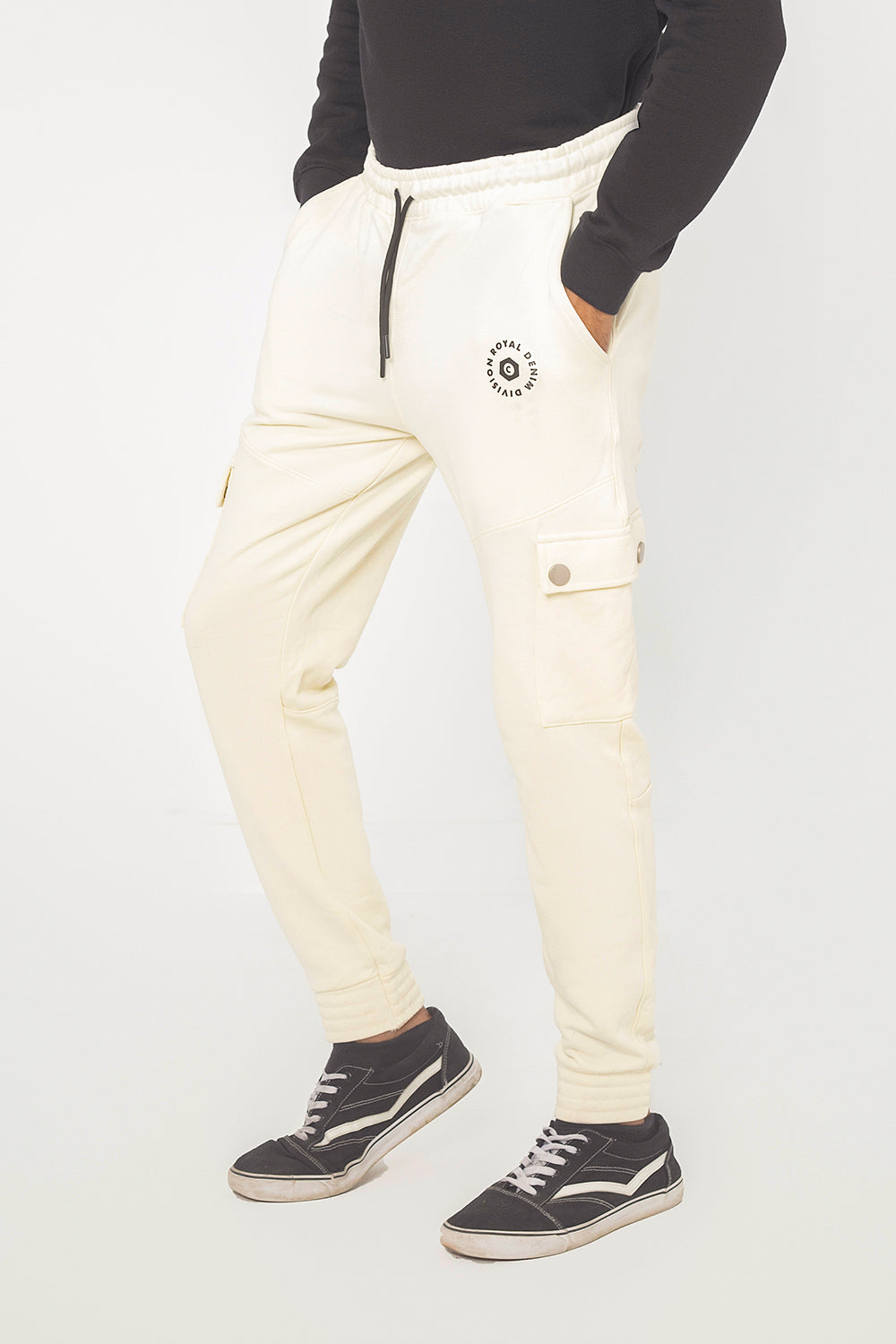 OFF-WHITE TERRY CUFF CARGO TROUSER