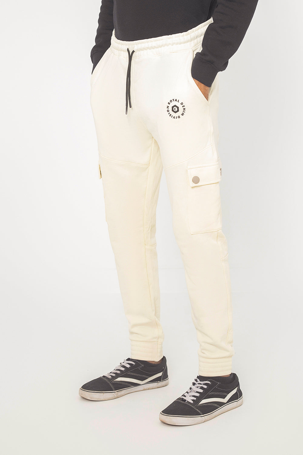 OFF-WHITE TERRY CUFF CARGO TROUSER