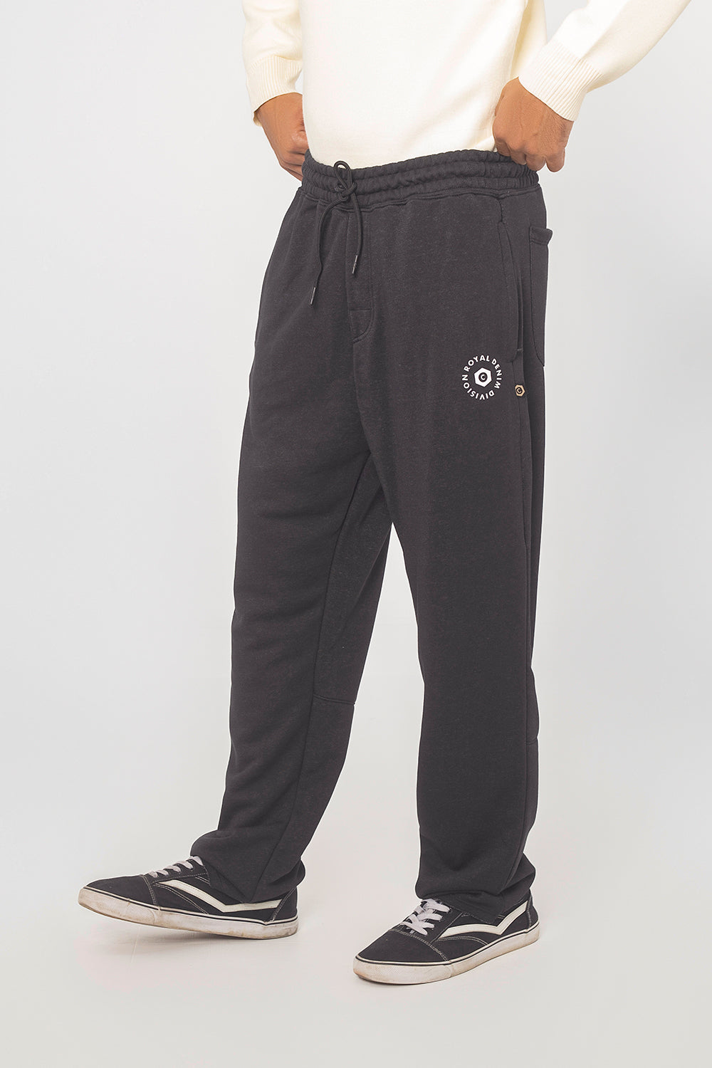 CHARCOAL TERRY LOOSE FIT TROUSER