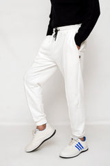 WHITE REGULAR FIT POWER JOGGER