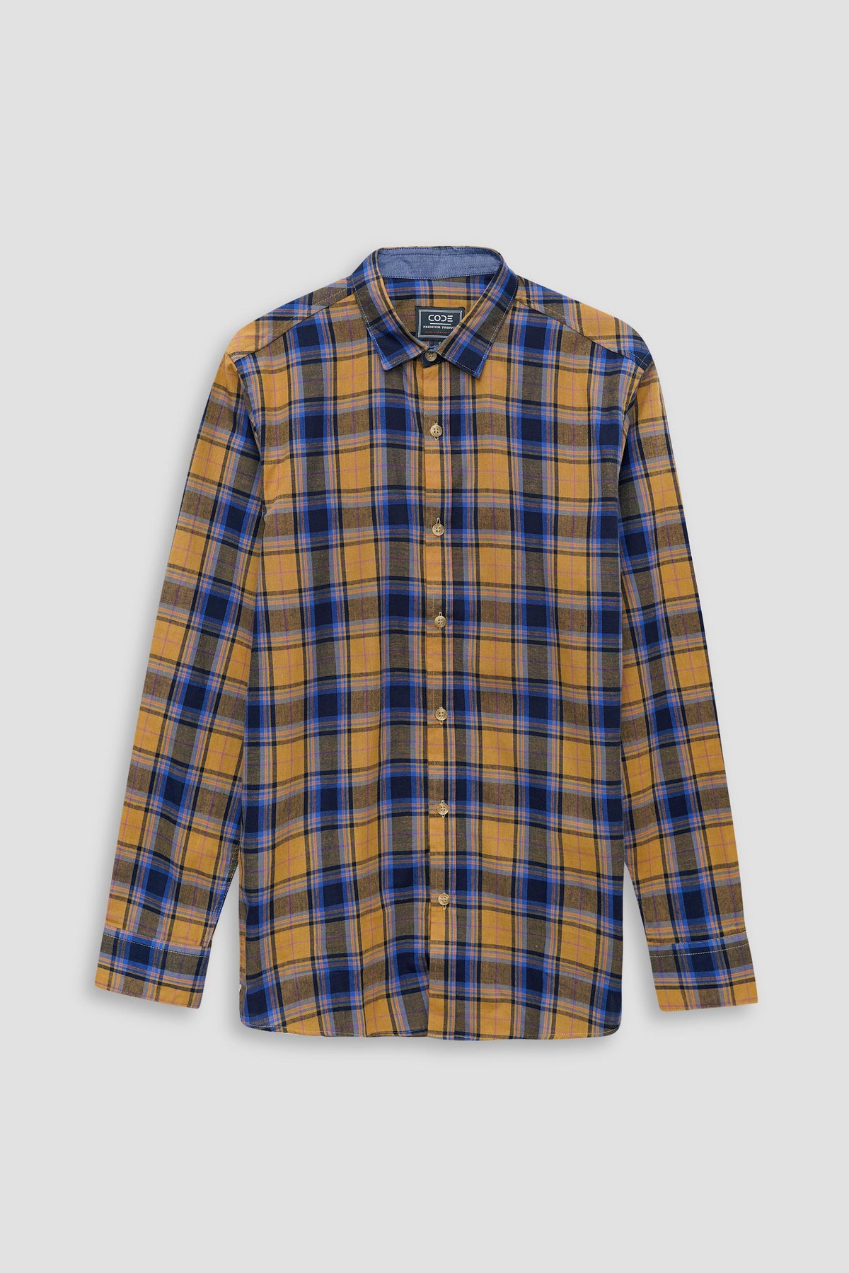 Check Yellow/Blue Casual Shirt
