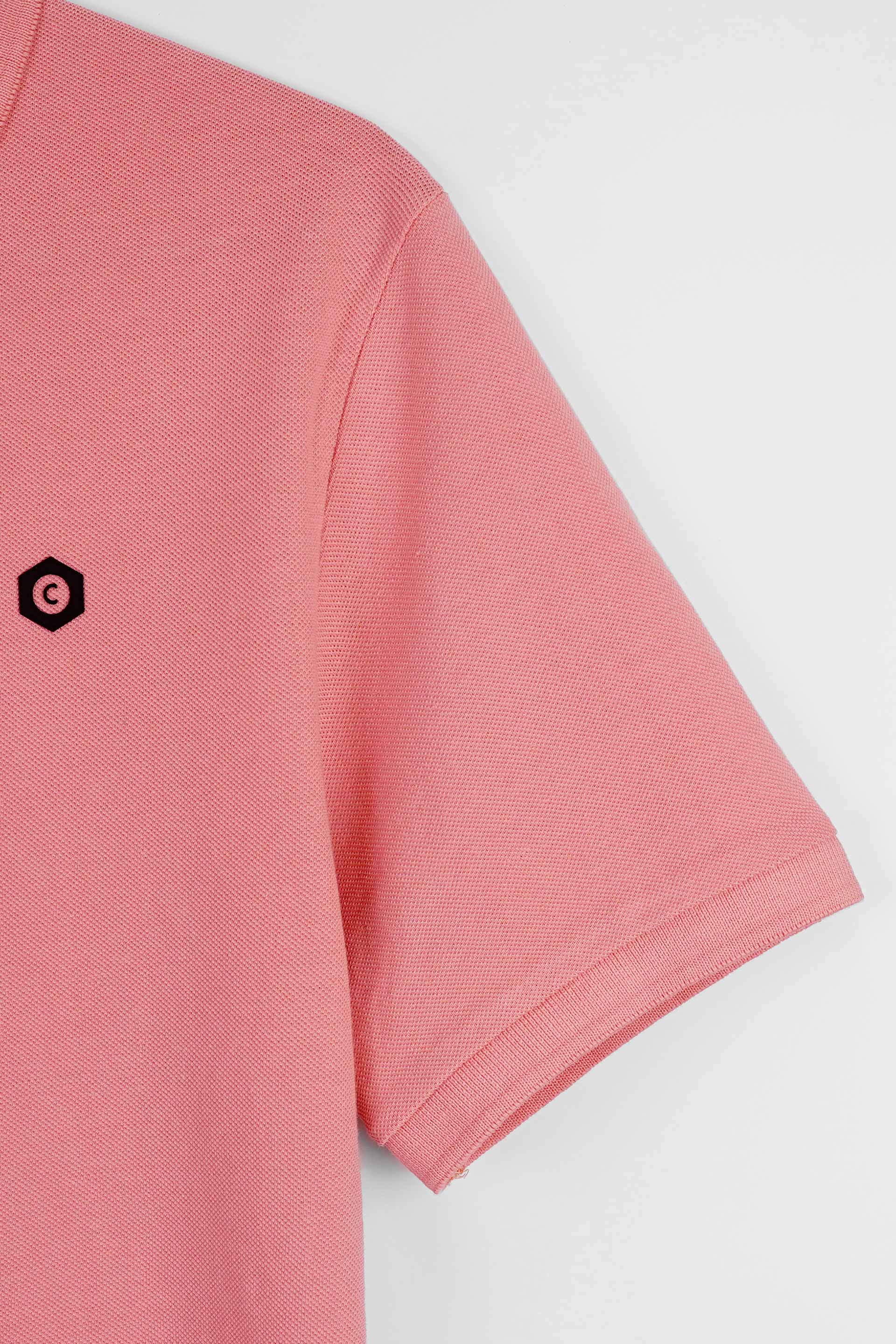 Peach Pink Pique Polo Shirt