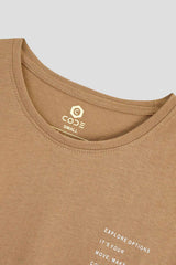 BEIGE PRINTED T-SHIRT