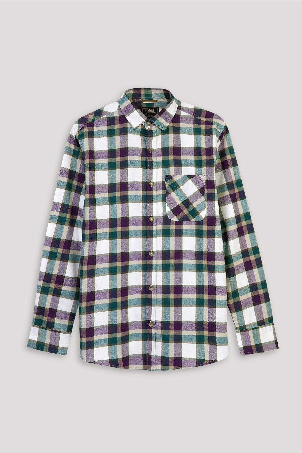 PURPLE CHECK WINTER CASUAL SHIRT