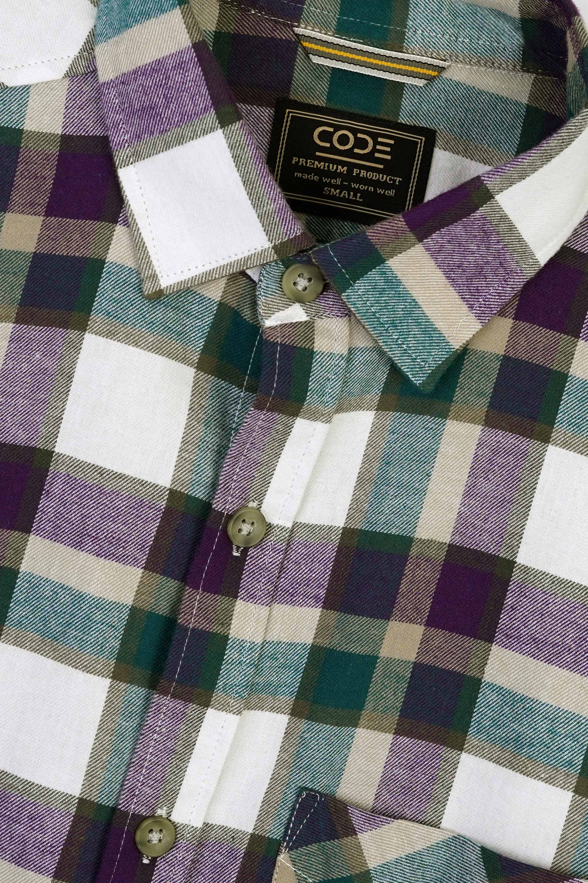 PURPLE CHECK WINTER CASUAL SHIRT