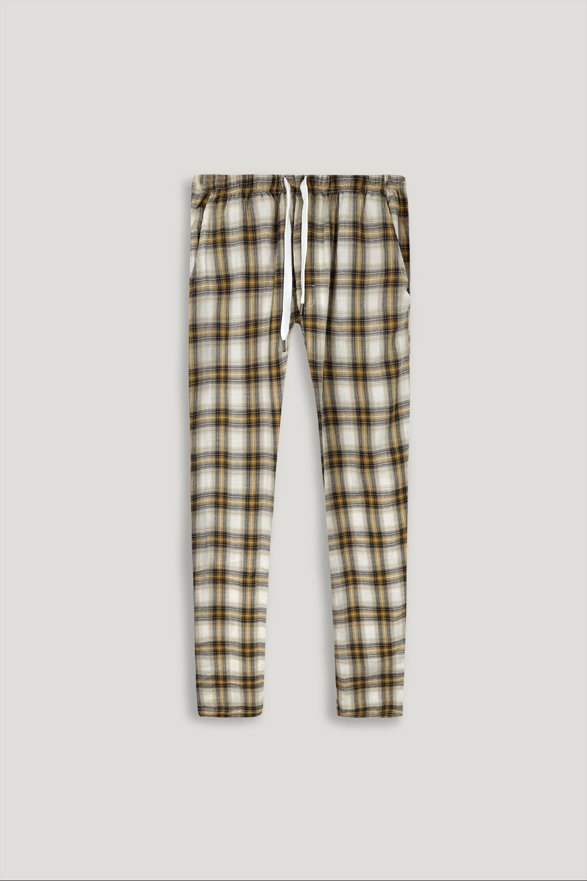 FRENCH BEIGE CHECK COSY TROUSER